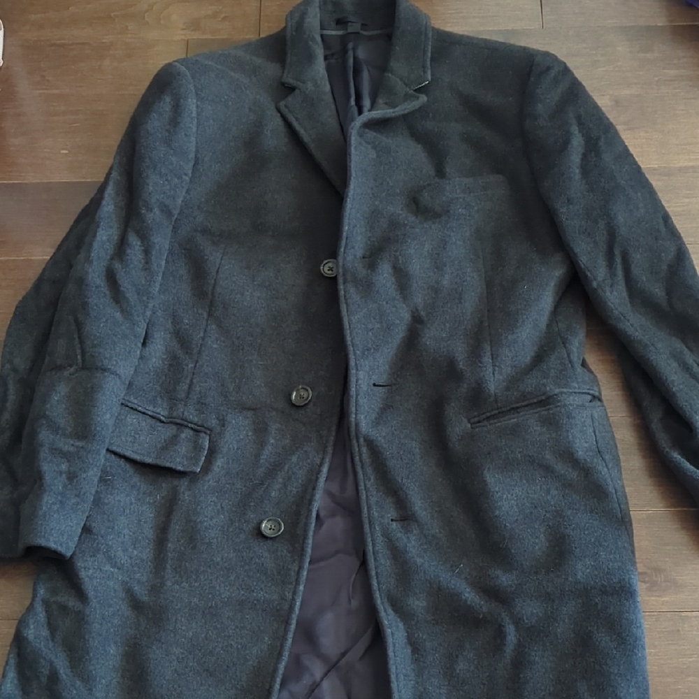 J. Crew Men's Black Wool Cashmere Overcoat Coat